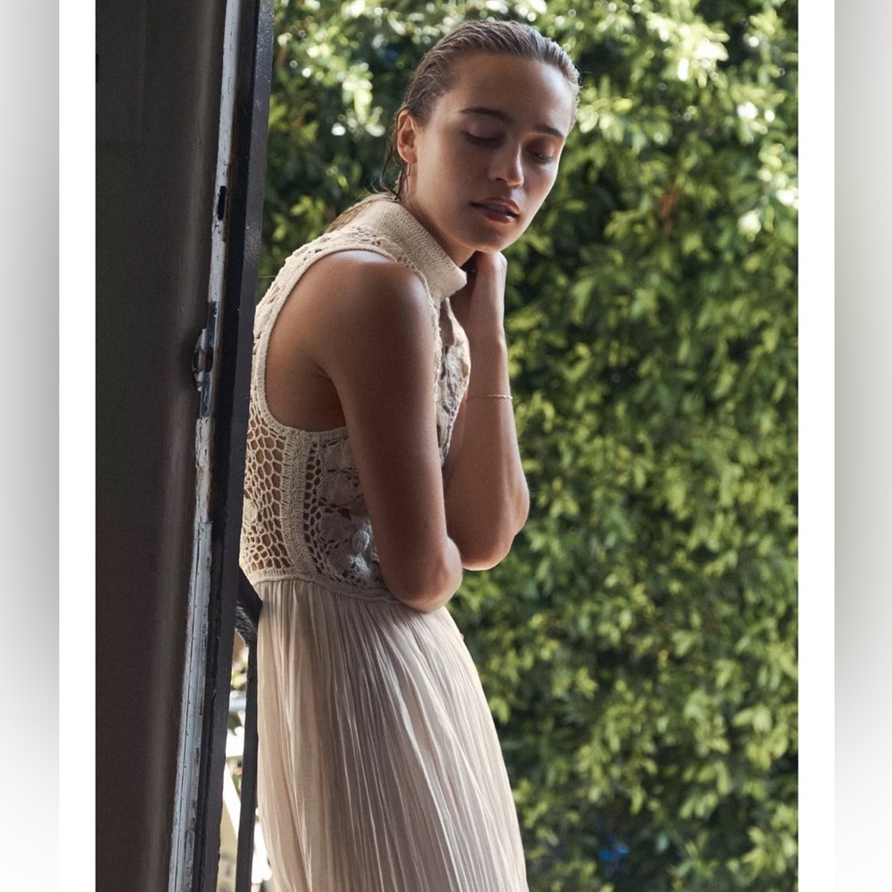 Zara Floral Embroidery Combination Dress - Picture 6 of 11
